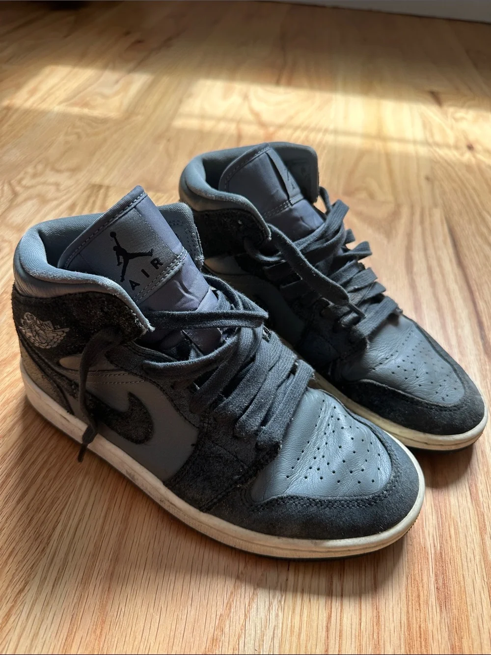 Jordan Mid-Top Sneakers in Black and Dark Gray